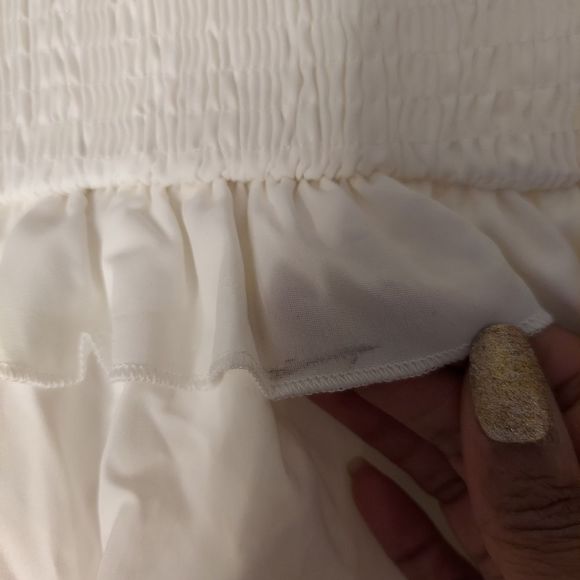 Square-Neck Bow Pleated Ruffle A-Line Mini Dress - Picture 9 of 13